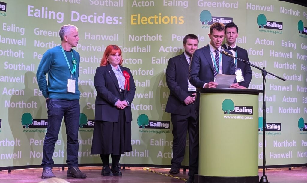 Declaration of results at the South Acton by-election, October 2024