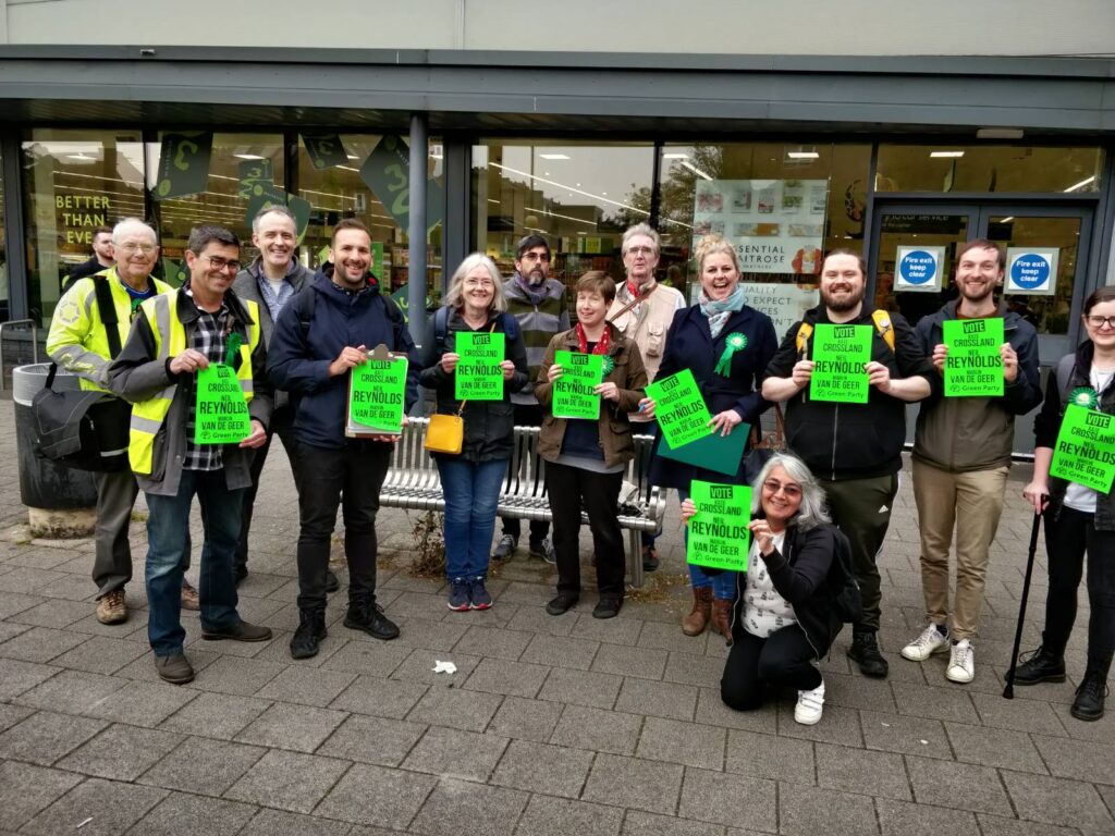 Ealing Green Party volunteers joined by deputy leader Zack Polanski, campaigning in West Ealing